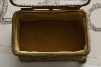 アンティークジュエリーボックス フランス ガラス蓋 アラベスク