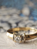アンティークダイヤモンドソリテールリング　ヴィンテージジュエリー　指輪　イギリス