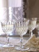 アンティークカットクリスタルワイングラス　thomas webb & corbett イギリス