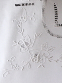 アンティークコットンテーブルクロス　バラ　刺繍　ドロウンワーク　イギリス　アンティークストリュフ 20220207
