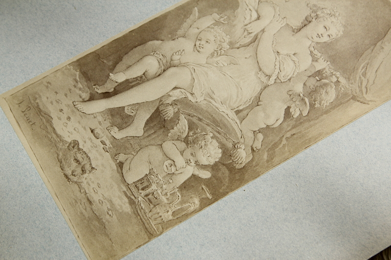 アンティークプリントプレート　挿絵画家　L.Penet　天使　妖精　フランス