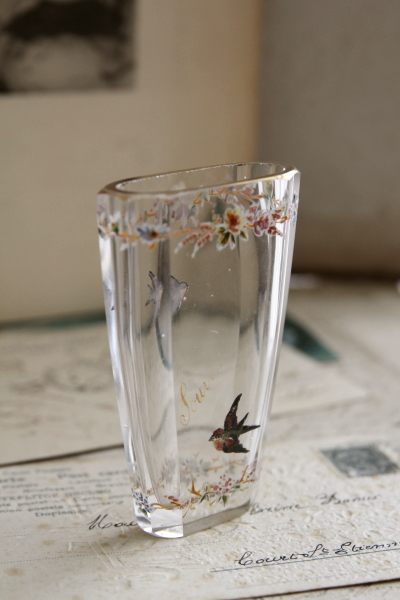 フランスアンティーク ♧ ノットデザインの小さなグラス ♧ エナメル彩