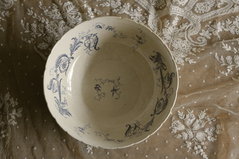 アンティークボウル フランス 鳥 GIEN 【Antiques Truffle 京都