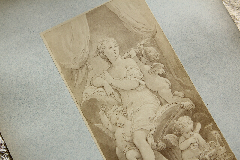 アンティークプリントプレート　挿絵画家　L.Penet　天使　妖精　フランス