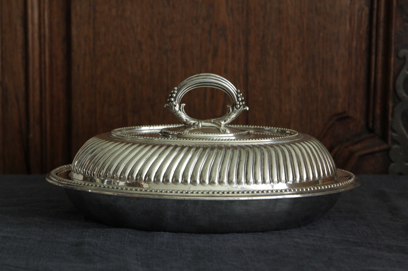 アテッサ新作モデル アンティークシルバーアントレディッシュ entree dish 工芸品