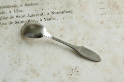 ◆SALE◆フランスアンティーク｜ソルトスプーン6本シルバー銀ミニチュア幸運 ◇SALE◇フランスアンティーク｜ソルトスプーン6本シルバー銀