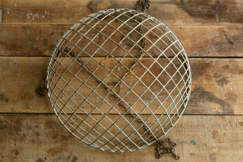 アンティークハンギングワイヤーバスケット イギリス 【Antiques