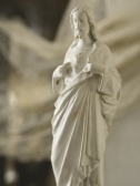 アンティーク石膏像　キリスト像　聖心のイエス　フランス　