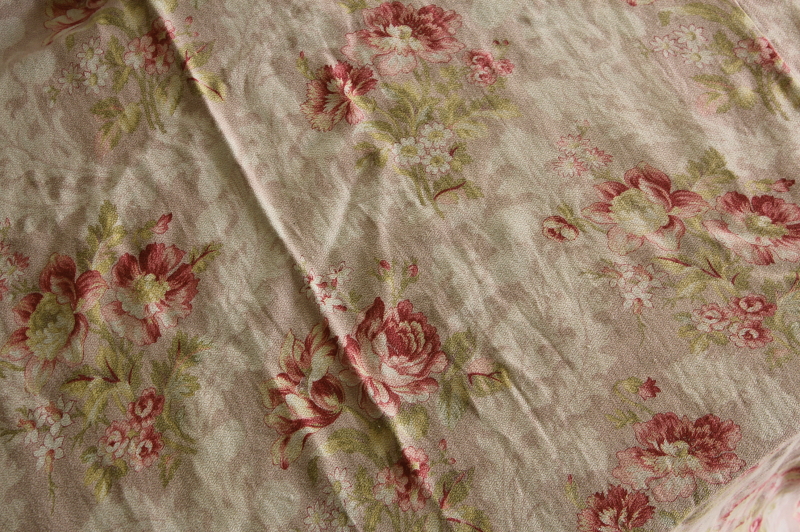 アンティークコットンカーテン フランス バラ 花柄 フレンチ