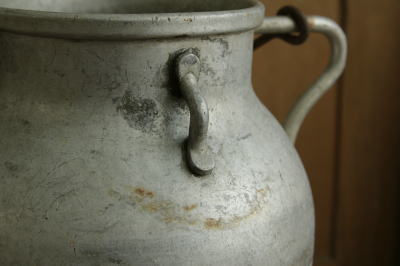 フランスアンティーク古いミルク缶/ゴミ箱/小物入れ/傘立て/花器(90-19-2 傘立て おしゃれ MILK缶 （ アンティーク風 傘立 傘たて セト