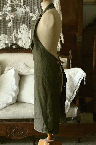 ヴィンテージエプロン フランス 帆布 古着 ブロカント 【Antiques