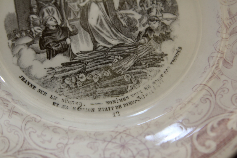 アンティーククレイユ・エ・モントロー　creil et montereau 絵皿　ジャンヌ・ダルク　Jeanne d'Arc 　フランス