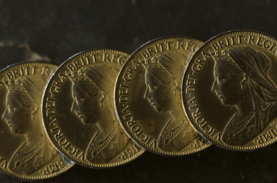 アンティークブローチ　ヴィクトリア女王　farthing coin　イギリス