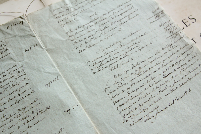 アンティーク古文書 紙もの フランス カリグラフィー 【Antiques