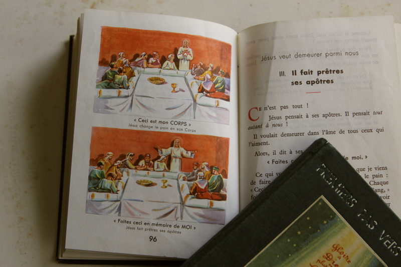 アンティーク聖書　フランス　古書　児童書 クリスチャン