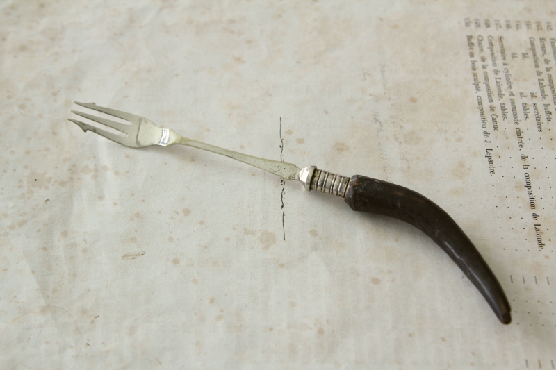 イギリス アンティーク スターリングシルバー 鹿角ハンドル カービング