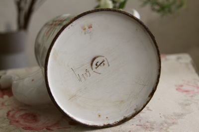 【値下げ】　フランス　アンティーク　レードルラック　Japy社　バラとパンジー 値下げ】 フランス アンティーク レードルラック Japy社 バラと