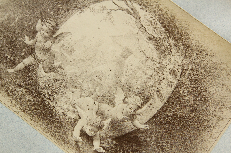 アンティークプリントプレート　挿絵画家　L.Penet　天使　妖精　フランス