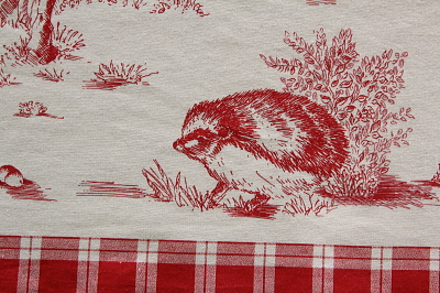 アンティークテーブルクロス フランス ナプキン リス チェック