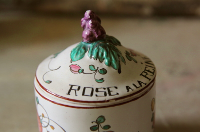 アンティークキャニスター 陶器ポット フランス バラ 【Antiques アンティークキャニスター 陶器ポット フランス バラ 【Antiques