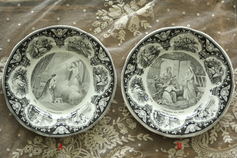 アンティークモントロー MONTEREAU フランス 聖書 絵皿