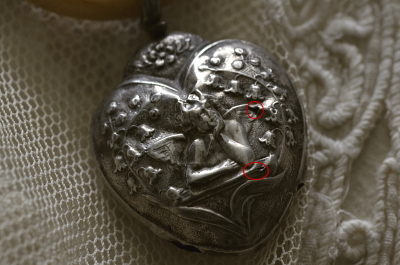 アンティークシルバーベビーラトル イギリス 天使 スズラン 【Antiques