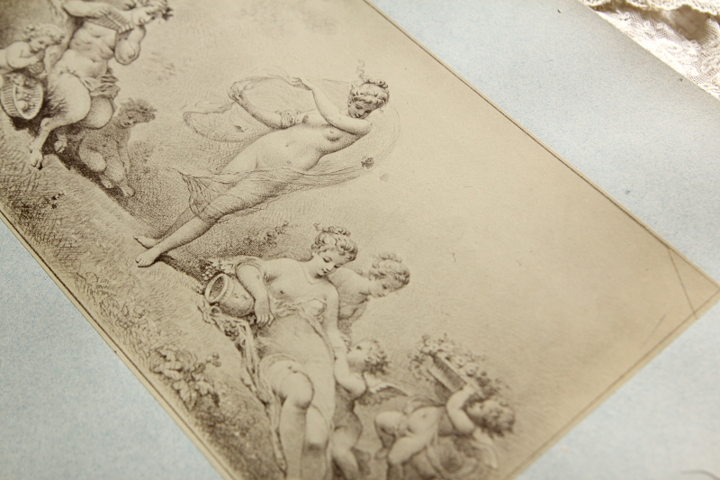 アンティークプリントプレート　挿絵画家　L.Penet　天使　妖精　フランス