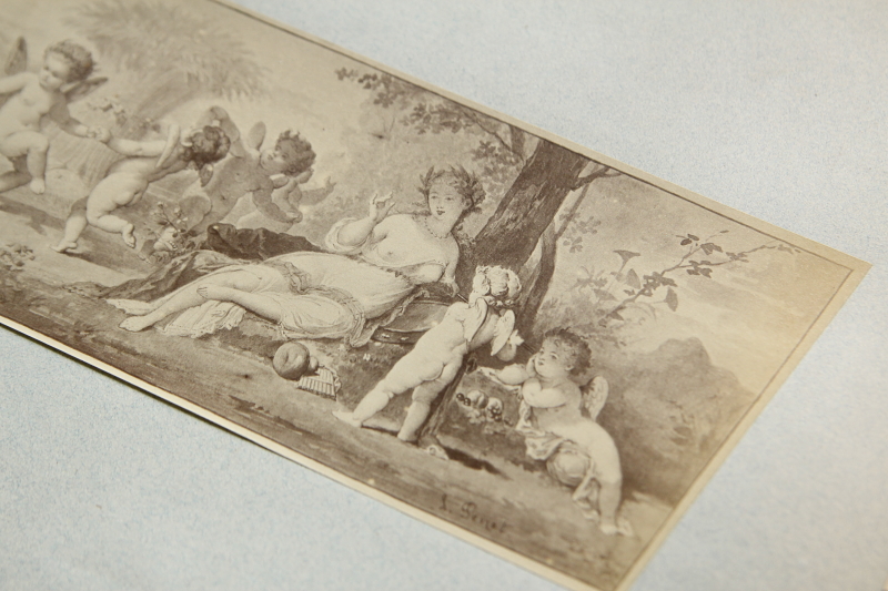 アンティークプリントプレート　挿絵画家　L.Penet　天使　妖精　フランス