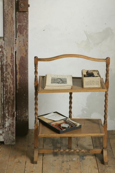 レア♡ アンティーク オーク材 ケーキスタンド ツイスト イギリス レア