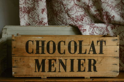 ショコラメニエ chocolat menier アンティーク木箱 イギリス