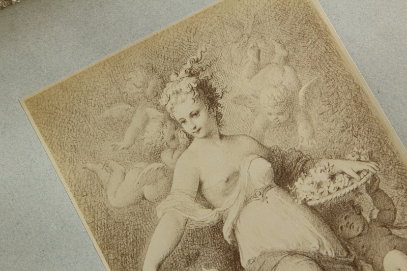 アンティークプリントプレート　挿絵画家　L.Penet　天使　妖精　フランス