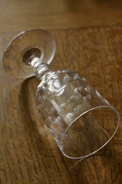 アンティーククリスタルワイングラス　カットグラス　フランス