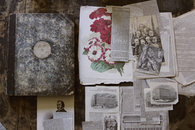 アンティークスクラップブック イギリス 新聞 紙モノ 【Antiques