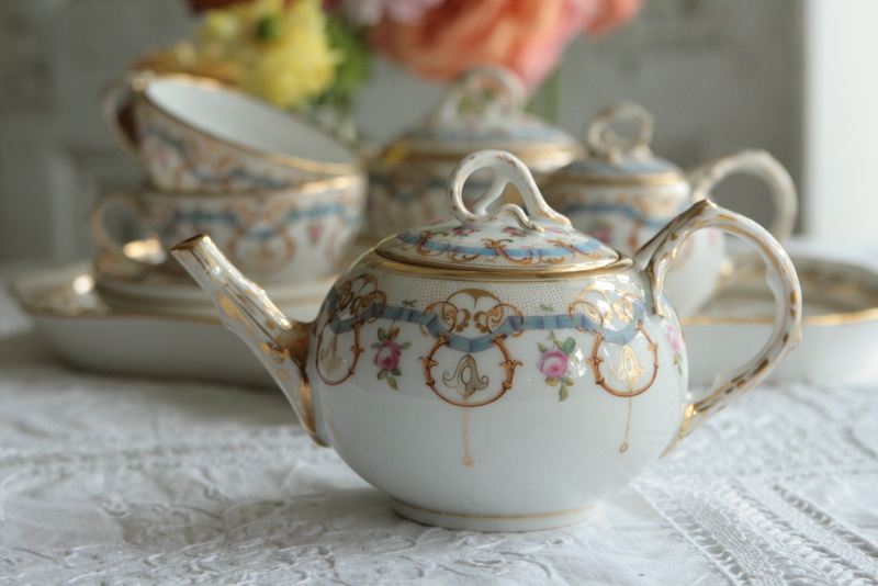 アンティークティーフォートゥー 薔薇 リボン tea for two