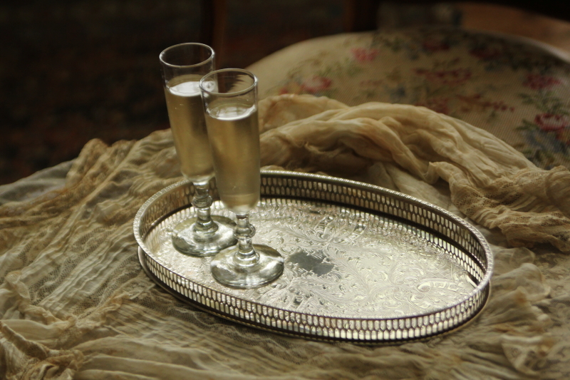 アンティークシルバートレイ ALPHA PLATE オーバルトレイ