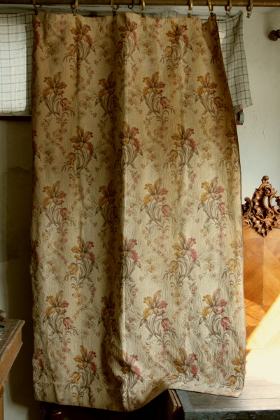 アンティークカーテン フランス ゴブラン織り チューリップ 【Antiques 