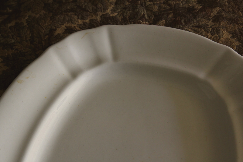 アンティークミートディッシュ　オランダ　白陶器大皿