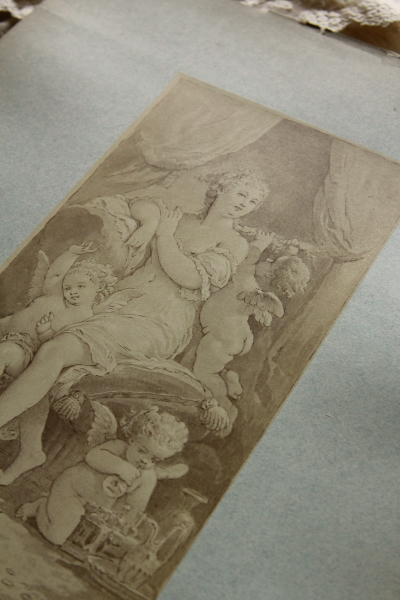 アンティークプリントプレート　挿絵画家　L.Penet　天使　妖精　フランス