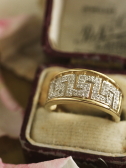 ヴィンテージダイヤモンドパヴェリング指輪　アンティークジュエリー　アクセサリー　イギリス