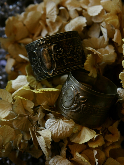 フランス シルバーナプキンリング 純銀 アールデコ ナプキンリング