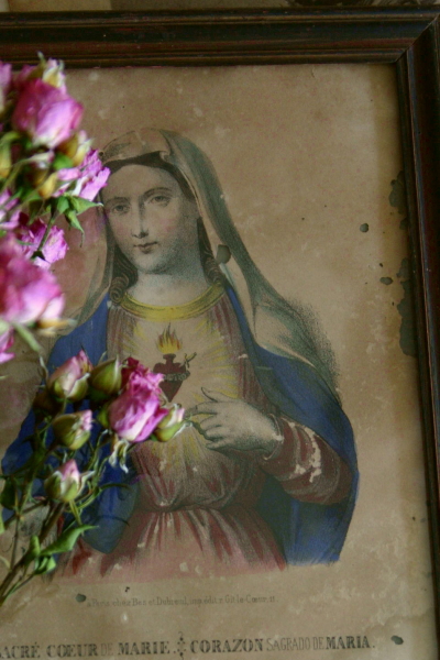 アンティークプリント　フランス　聖母マリア