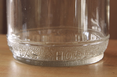 アンティークガラスジャー　イギリス　ホーリックス　HORLICKS 　ガラス瓶