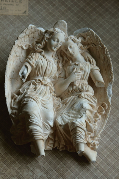 石膏 天使像 h27cm フランス アンティーク 0501710 | jinen_antique