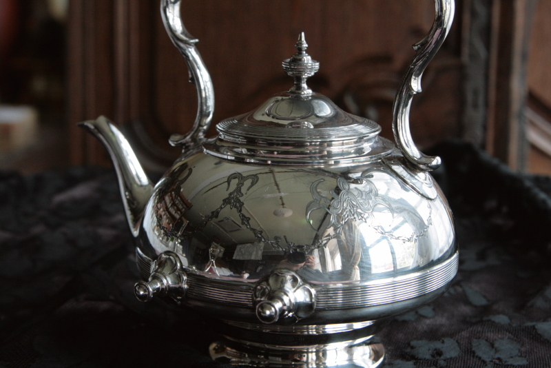 アンティークシルバーティーケトル ケトルスタンド アルコールランプ