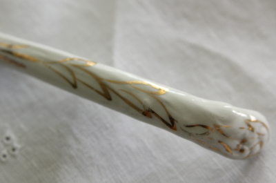 イギリスアンティーク レードル ブルー＆ホワイト ヴィクトリアン