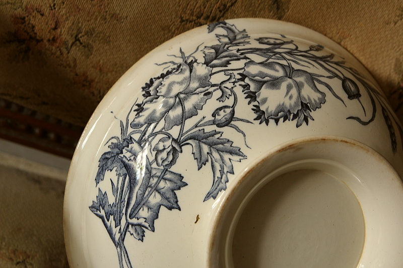 アンティーク 陶器 アンティーク陶器 大鉢ボウル 花鳥柄 フランス 【Antiques Truffle