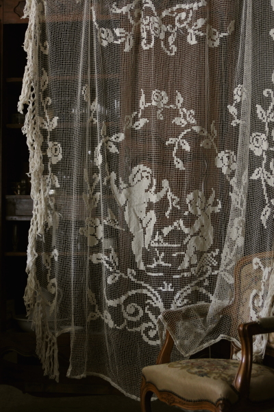 アンティークエンジェルフィレレースパネル