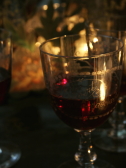 アンティークワイングラス　フランス　エングレービング　ブドウ