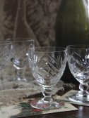 アンティークワイングラス　イギリス　クリスタルガラス ハンドカット Royal Brierley