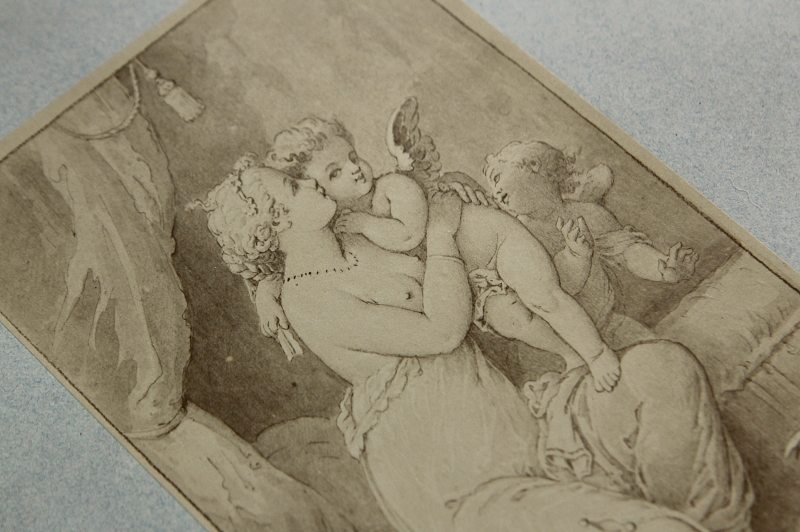 アンティークプリントプレート　挿絵画家　L.Penet　天使　妖精　フランス